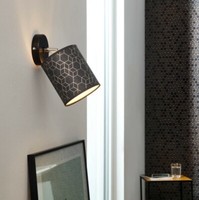 Led Wandleuchte Flur Wandlampe Wandspot Strahler Metall Textil Schwarz E27