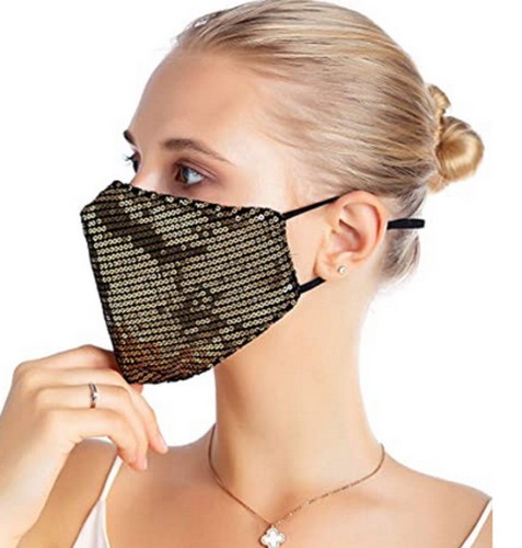 Cubierta de máscara facial reacondicionable con brillo de cristal brillante con diamantes de imitación brillantes adornados en 3D - Imagen 22 de 60