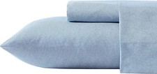 Nautica- Queen Sheet Set, Deep Pocket Fitted Queen, Herringbone Coastal Blue