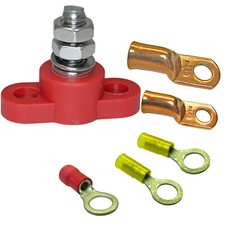 Red Positive Battery Relocation Aux Auxilary Power Post Terminal Junction Block Red Positive Battery Relocation Aux Auxilary Power Post Terminal Junction Block