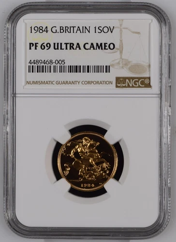 Great Britain 1984 Gold Proof Sovereign Coin NGC PF 69 UC ULTRA CAMEO QUEEN ELIZ