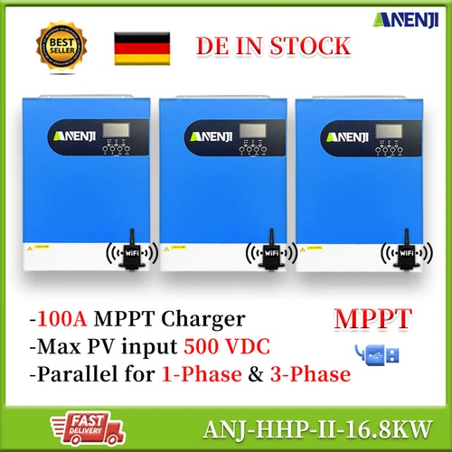 16800W Hybrid Solar Inverter Off-Grid MPPT 100A 48V 220V/230V 1Phase&3Phase WIFI