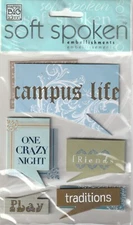 MAMBI Soft Spoken 3D stickers CAMPUS LIFE College Theme 94333 Fast FREE Ship!
