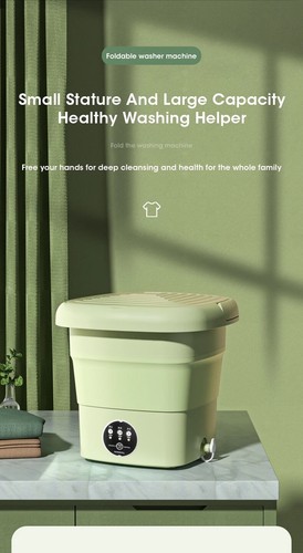 Portable Folding Washing Machine 4.5L Capacity Clothes Spin Dryer Bucket Travel - Picture 6 of 13
