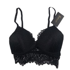 Frederick's Of Hollywood Women's Finley Lace Bralette Size Medium Black