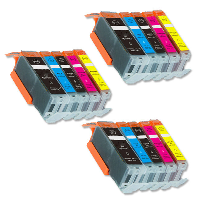 15PK Ink Cartridges plus chip for Canon 270 271 MG5720 MG6821 MG6822 MG7720-image