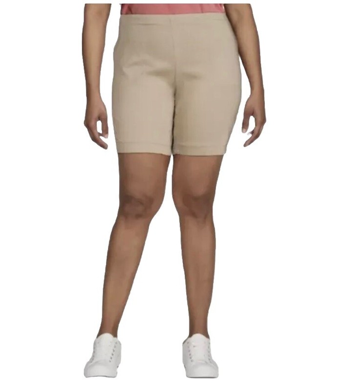 Just My Size Women's Brownstone 2-Pocket Stretch Pull Shorts Size 3X NWT