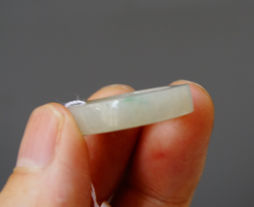 17.7mm US 7 1/2 Certified Grade A Natural Icy Fei cui Jade jadeite Ring 2313 - Picture 2 of 11