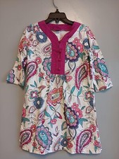Tea Collection, Knit tunic dress with woven collar, 100 cotton, Girls size 6