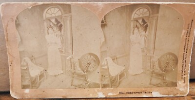 Antique 1892 Stereoview Card SOME WILL ALWAYS FIND A WAY Kilburn Couple Kissing