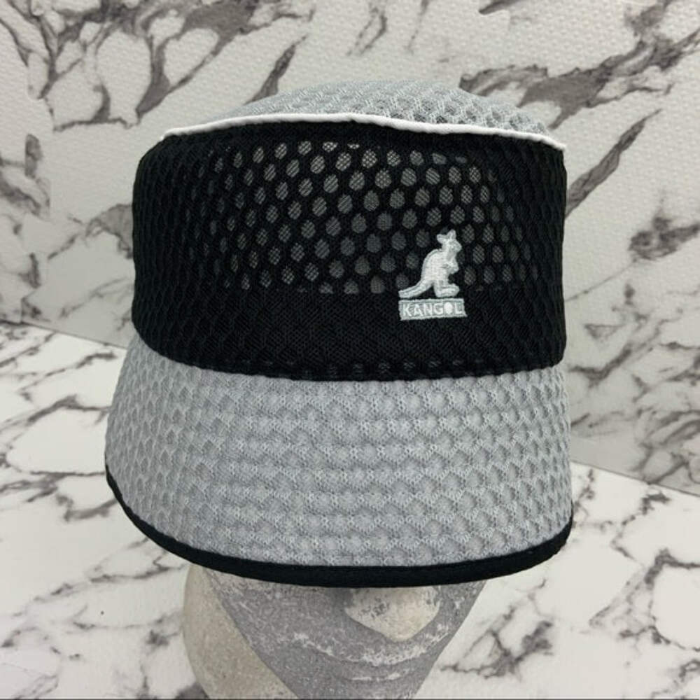 Men's Kangol Black Grey Mesh Bin Casual Bucket Hats NWT