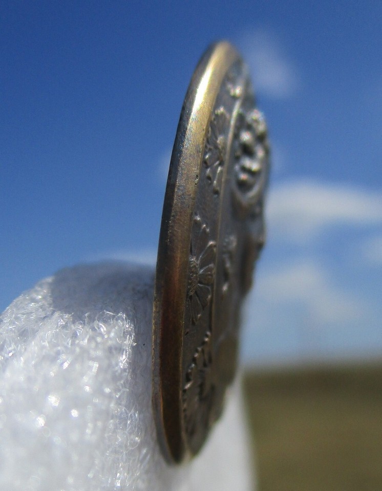 Vintage Antique French NOUVEAU GIRLFLOWERS IN HAIRBORDER Metal