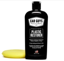 CAR GUYS Plastic Restorer,8 Oz–Restores Plastic,Rubber & Vinyl,w Foam Applicator