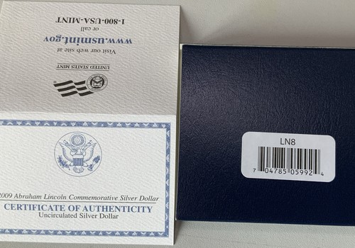 2009 USMINT  Abraham Lincoln Commemorative UNC Silver Dollar OGP Box & COA.#LN8 - Picture 4 of 8
