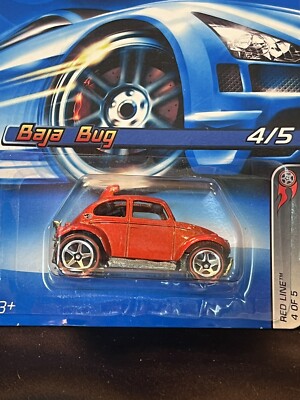 Hot Wheels 1960s Volkswagen Baja Bug Red Diecast Sealed NM Condition VW Beetle
