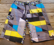 Young Men Boys 28 Hurley Phantom Board Shorts Geo Cinder Swim Trunks