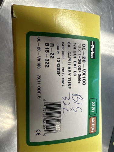 OE-20-VX100 Thermal Expansion Valve R-22, R-407C Compatible 20 Nom Tons 