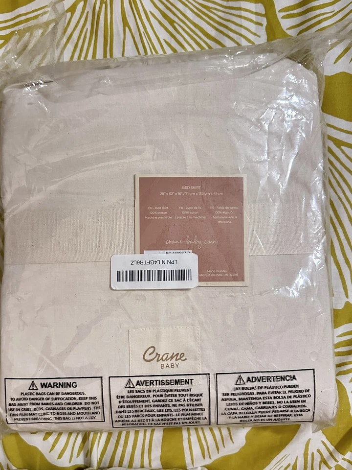 Falda de cama envolvente de algodón Crane Baby Boho beige neutro Foto 2 de 4