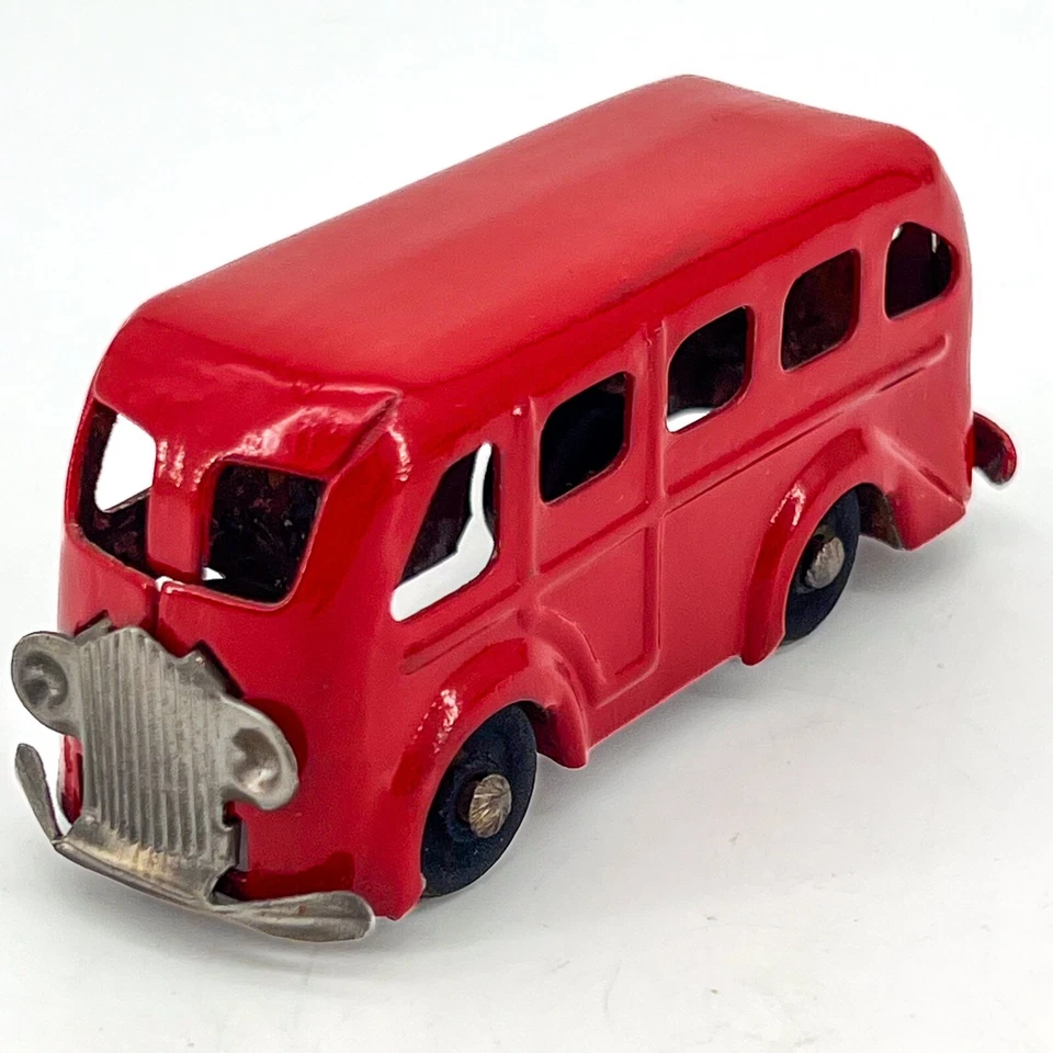 Camión furgoneta de carga Marx rojo temprano acero prensado entrega ruedas de madera Lionel ¡GUAU! Foto 3 de 4