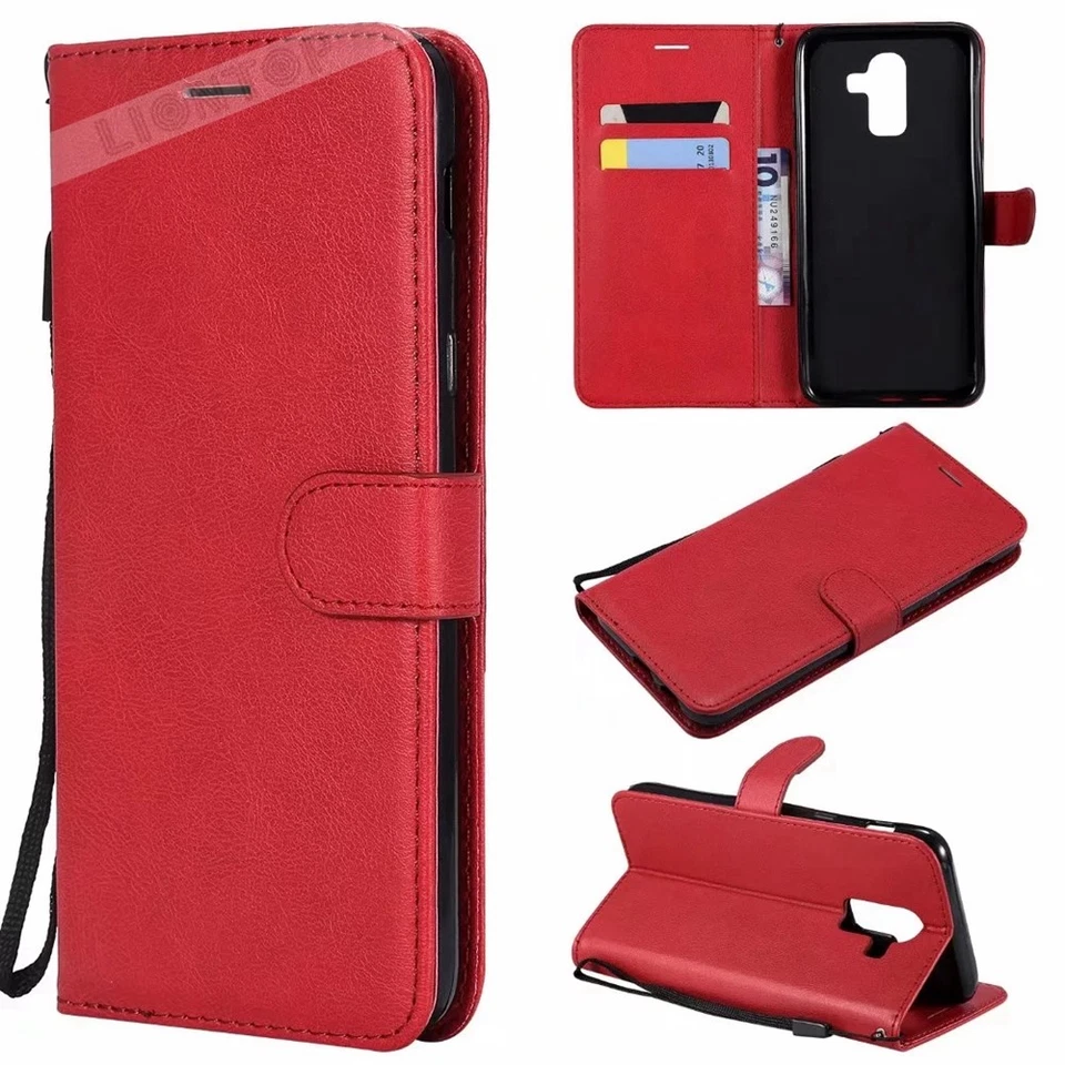 For Samsung Galaxy J3 J4 J5 J6 J7 J8 Leather Wallet Card Holder Flip Case Cover - Image 3 of 4