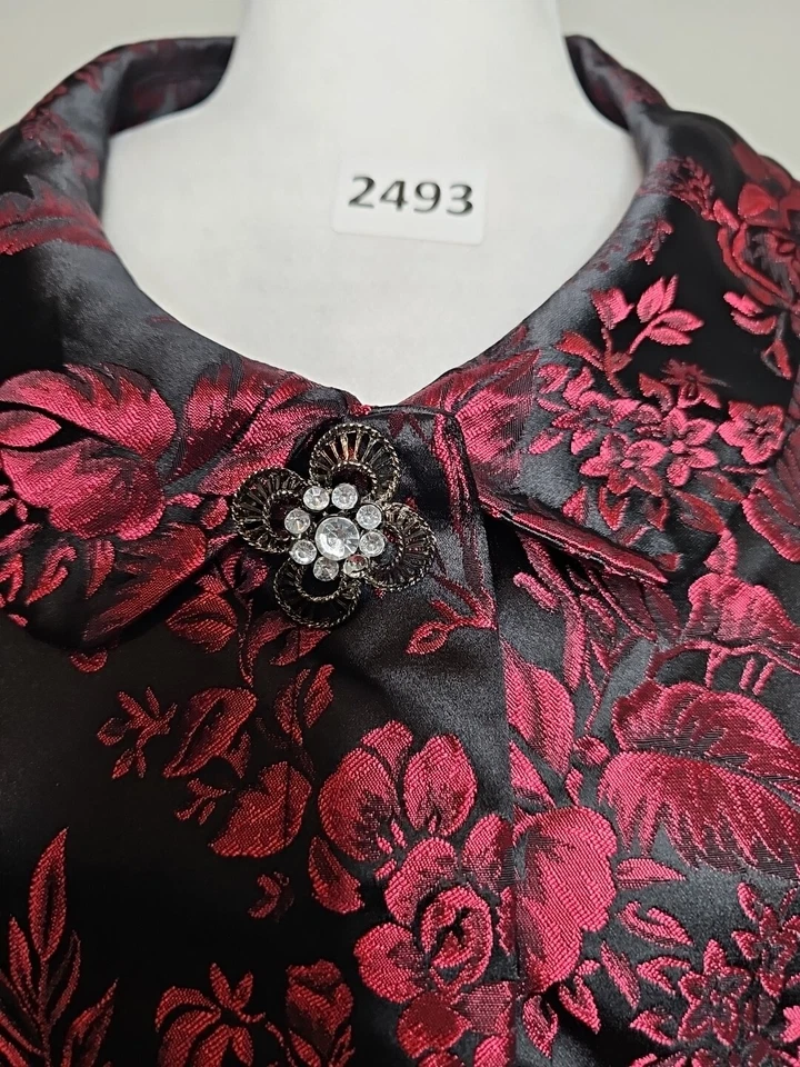 JONES носить красный розовый цветочный жаккард с подкладкой нарядная куртка Blazer верхний размер 8 - Изображение 2 из 4