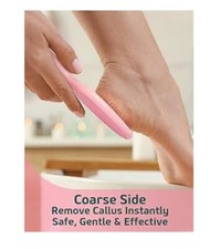 Sunivaca 2-Sided Glass Foot File Calus Remover (Pink) With Drain And Travel Bag