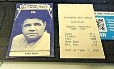 1973 TCMA  ORIGINAL  ALL-TIME GREATS BLACK BACK STATS BLUE FRONT RARE BABE RUTH 
