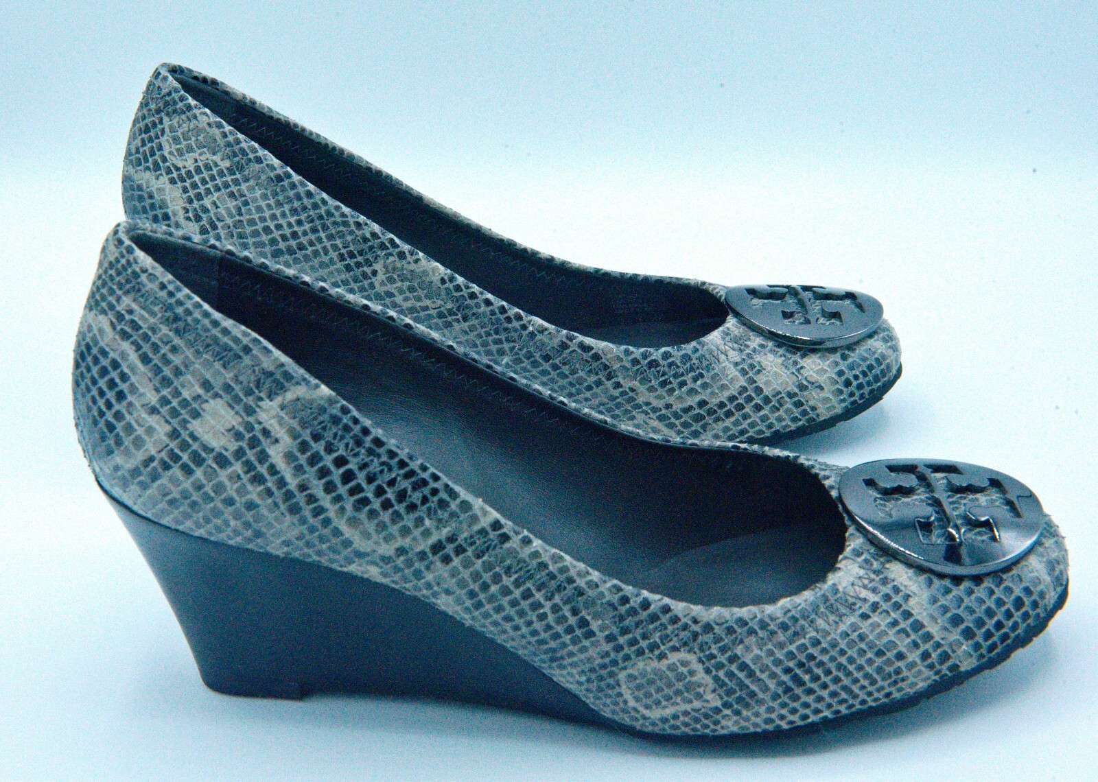 Tory Burch Python Snakeskin Wedges pump heel Size… - image 5