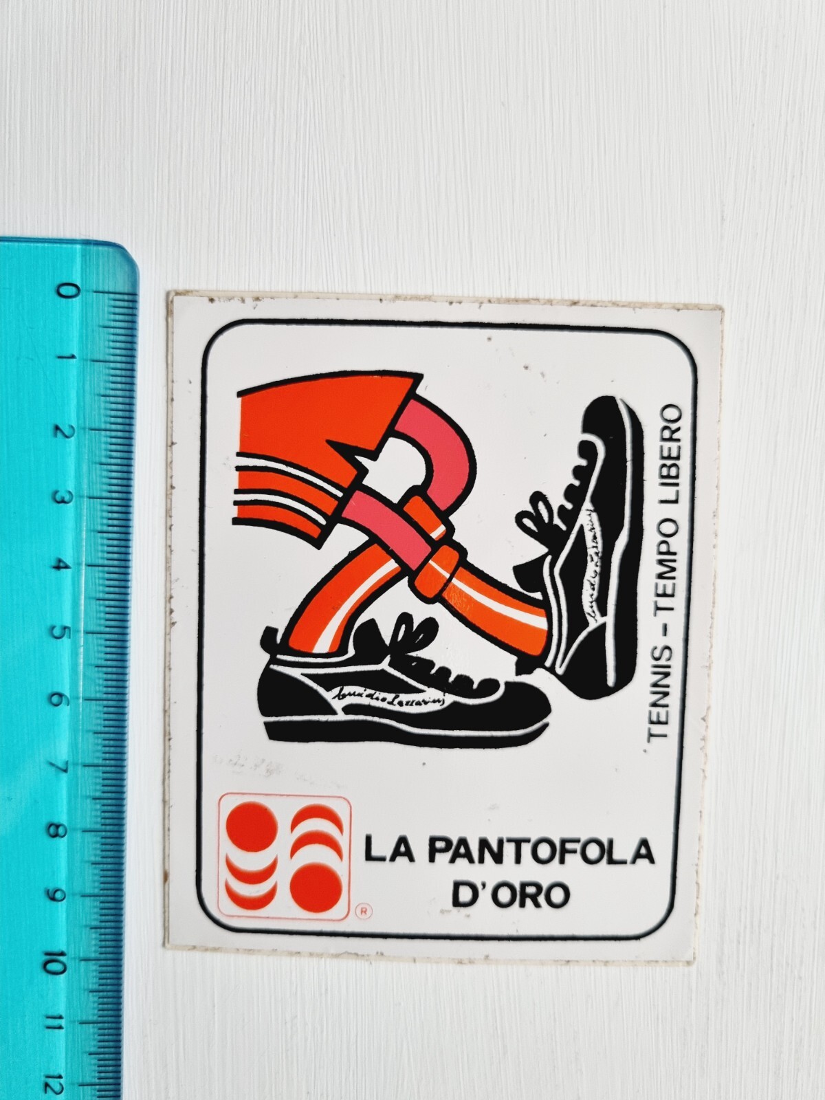 PANTOFOLA D’ORO ADESIVO LA PANTOFOLA D'ORO SCARPE STICKER AUTOCOLLANT VINTAGE 80s ORIGINAL