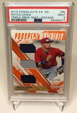2019 Panini Elite Extra Edition Royce Lewis Prospect Materials Orange /199 PSA 9