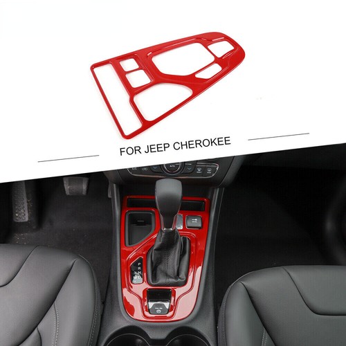 For Jeep Cherokee 2019-2022 Red Interior Gear Shift Panel Cup Holder Cover Trim - Foto 1 di 8
