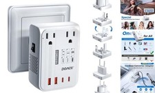 220V to 110V Converter for European Travel - 6 in 1 350W Voltage White