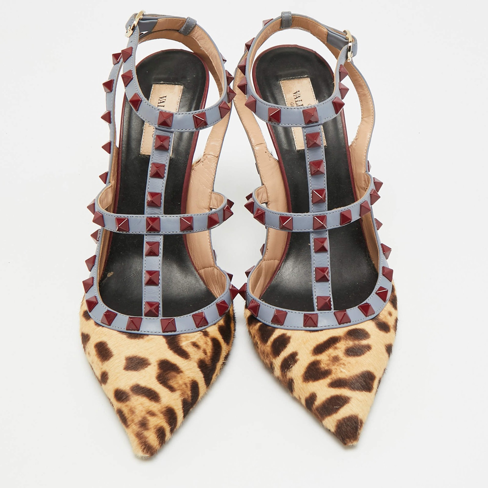 Valentino Rockstud Size 41 Multicolor Calf Hair and Leather Pumps thumbnail 3