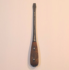 Vintage Original Flathead Screwdriver Tool with Wood Handle Irwin