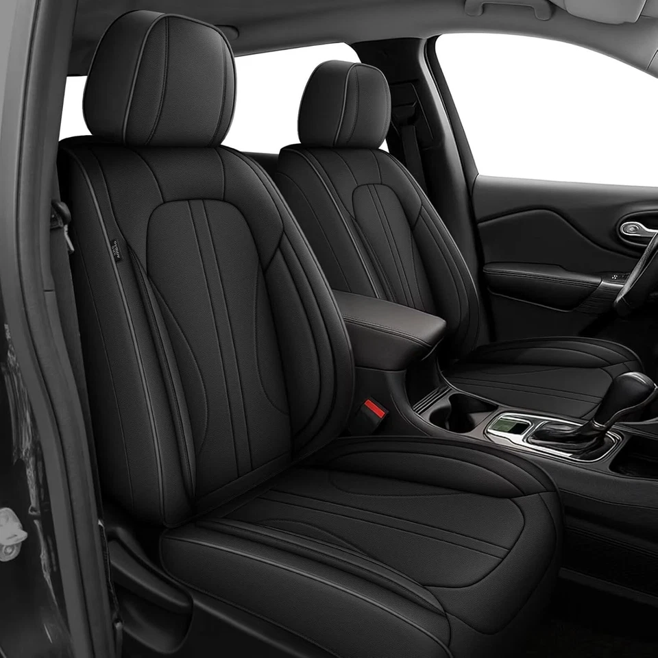 Car PU Leather Seat Covers For Jeep Compass 2012-2025 Full Set (5 Seats) - Imagem 2 de 4