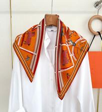 70 Cashmere 30 Silk Double Face Print Scarf pony Print Shawl 65X65cm Wrap new