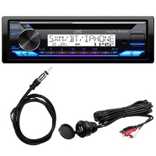 JVC KD-T92MBS 1-DIN Marine Bluetooth CD Receiver, USB/AUX Adapter, 22" Antenna