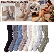 1/5 Pairs Womens Super Soft Fuzzy Plush Warm Winter Home Sleeping Slipper Socks
