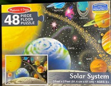 Melissa  Doug Solar System Floor Puzzle 48 pcs 2 x 3 Feet- FSC Certified EUC