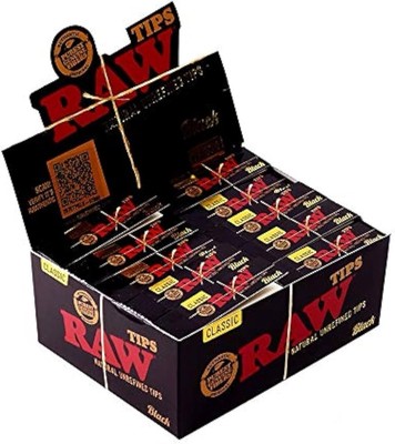 RAW BLACK Rolling Paper Tips Smoking Genuine Roaches Book Filter Tips