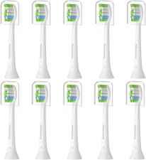 10-Pack Replacement Toothbrush Heads for Philips Sonicare - Medium-Soft Bristles