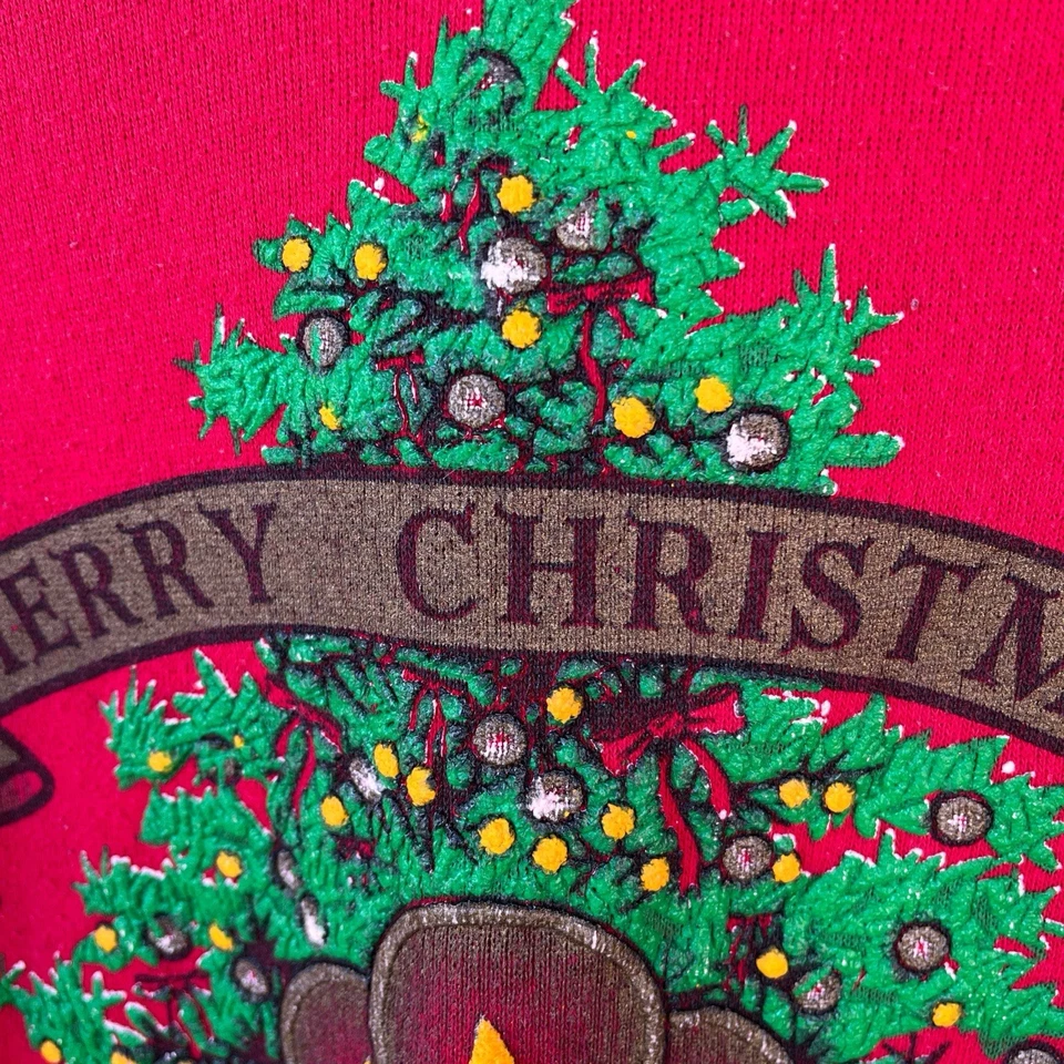 Винтажная толстовка Merry Christmas Puffy с трафаретным принтом Lee XL 1990-е - Изображение 3 из 4