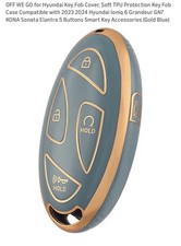 TPU Key Fob Cover Hyundai Ioniq 6 Kona Sonata Elantra 5 Buttons Blue