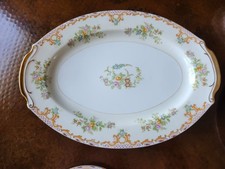 vintage china set service for 8. 1930s floral gold china