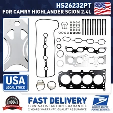 Head Engine Gasket Set w/Bolts Fit for Toyota 2.4L HS26232PT OEM Replacement