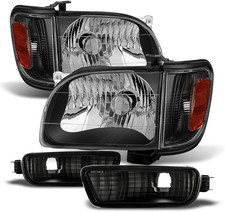 Headlights Corner Signal Bumper Lights Black Left Right for Toyota Tacoma 01-04
