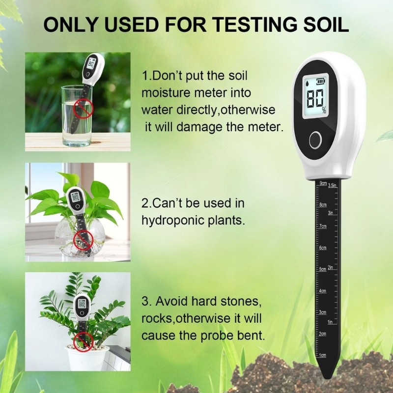 Digital Plant Moisture Meter LCD Screen Soil Tester Easy Operate for ...