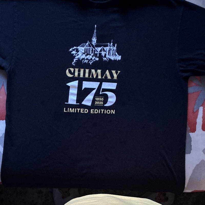 Chimay 175 Limited Edition Black Graphic Logo Beer T-Shirt Cotton XL Crew