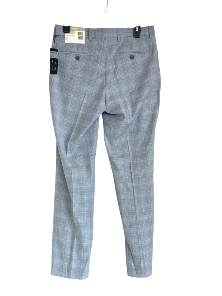 Pantalones de vestir Alfani para hombre ajustados 30/30 azul claro a cuadros elásticos Foto 3 de 3
