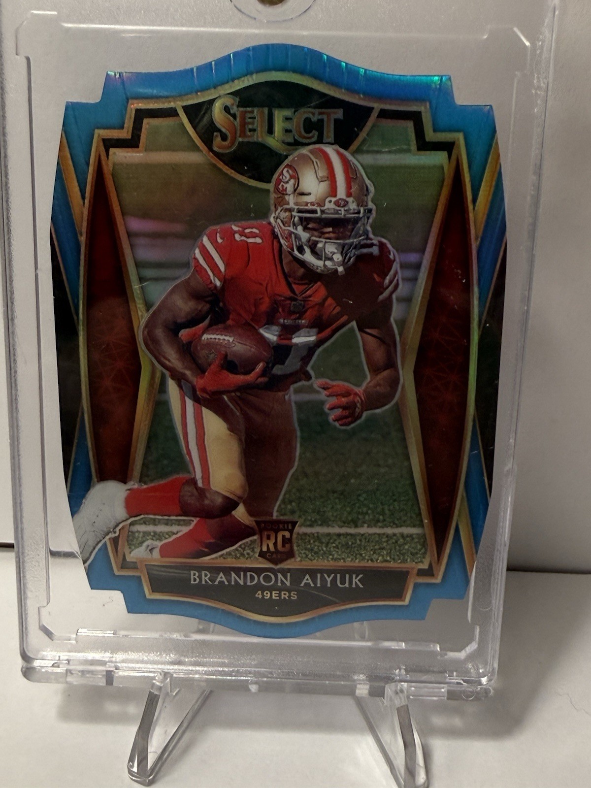 2020 Panini Select - Premier Level Brandon Aiyuk #166 Blue Prizm Die-Cut (RC)